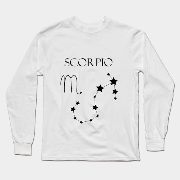 Scorpio Zodiac Horoscope Constellation Sign Long Sleeve T-Shirt by MikaelSh